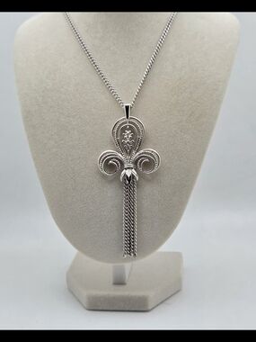 Vintage Sarah Coventry Statement Pendant Tassel Necklace MCM